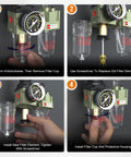 Step-by-step installation of All In One Air Regulator With Gauge And Water Separator Kit For One Quarter Inch NPT Compressors