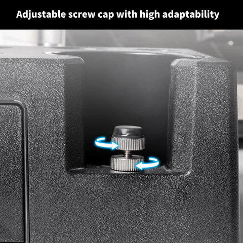 Close-up of adjustable screw cap on Slick Coffee Tamper Holder Portafilter Stand for easy customization in use.