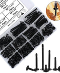 Pro Grade Self Drilling Screws Kit For Metal And Sheet Metal 140 Pcs Black TEK Self Tapping Deck Screws in storage box
