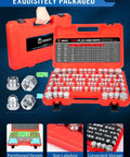 Beefy Pro Grade Industrial Hydraulic Cap And Plug Kit For JIC And ORFS Fittings 180 Piece Set With Precision Threading in case