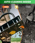 Manual Lawn Aerator Tool With 15 Iron Spikes Adjustable Height And Double Layer Spring Heavy Duty Iron Construction in use comparison.