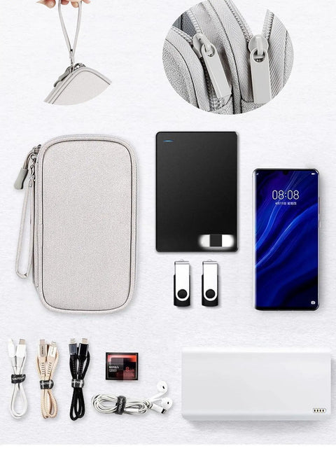 Waterproof Travel Electronics Organizer Bag For Cables And Accessories Durable Pouch for USB cables chargers and power banks
