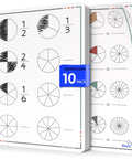 Flexible Dry Erase Fraction Sheets 9 by 12 Inch Small Whiteboards Pack of 10 for Classroom and At Home Math Fractions Teaching