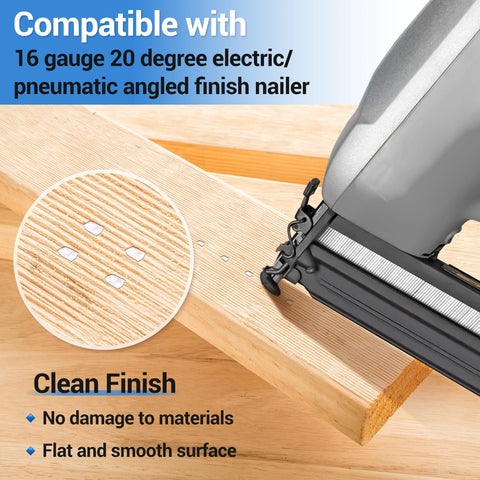All In One Pro Pack 2000 16 Gauge Finish Nails Galvanized 20 Degree Angled Nails For Pneumatic Or Cordless Finish Nailers in use