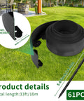 No Dig Garden Edging Border Kit 33 Foot Long 4 Inch High With 61 Spiral Spikes For Flower Beds Lawns And Yards Black Easy Install