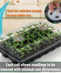 Seed Starter Tray Kit Set 10 Pack With 400 Cells Durable Germination Trays Humidity Vented Domes Ideal For Seed Starting