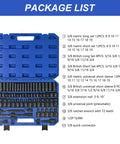 67 Piece Heavy Duty Impact Socket Set In Black And Blue, 3/8 Inch Drive Metric Sae Cr-V Steel Kit For Extreme Torque Jobs And Auto Repair That Really Slams. blue case with metric and SAE sockets