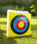 Replacement Target Bag Cover For Archery Practice In Backyard And Outdoor Settings, zip in design visible on grassy field