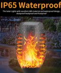 Eight Pack Solar Flickering Flame Torches For Outdoors Waterproof Garden Lights for patio with warm flicker in rain