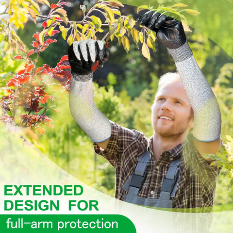 Long Gardening Gloves With Cut Resistant Sleeves And Anti Slip Nitrile Coated Palms For A Solid Grip And All Day Arm Protection
