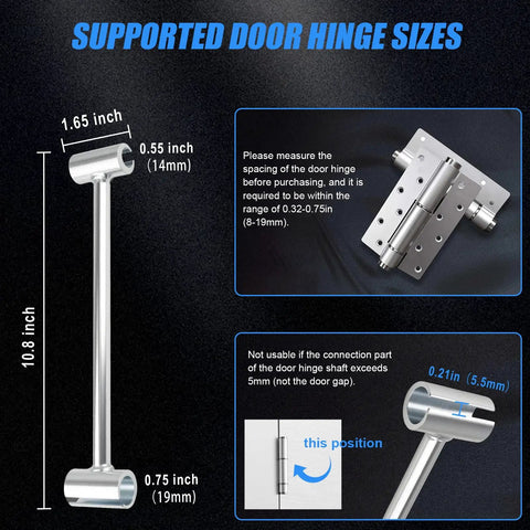 Heavy Duty 14 To 19 Mm Flag Hinge Adjustment Tool For Doors DIY Friendly Gap Fitting Wrench dimensions and usage instruction diagram.