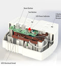Internal view of Auto-Reset 15 Amp GFCI 3-Prong Grounded 5-Outlet Indoor Adapter White Dope Safety For Tools And Electronics Reliable Shock