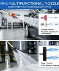 Extendable Power Washer Wand Kit With Dual Nozzles And Two Spray Jets, Beast Mode High Pressure Hose Nozzle for versatile cleaning