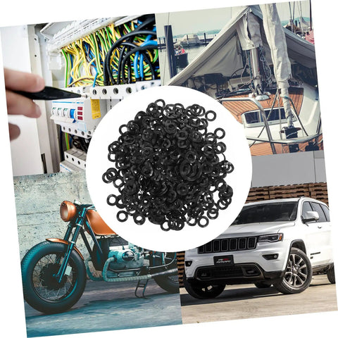 500 Piece Spring Wave Washers Assortment Set For Machinery And Hardware Includes Compression Washers And Gasket Kit Durable Steel Wave Washers For Thrust Load Auto Repairs DIY Projects And Home Maintenance High Precision Fit black wave washers for bike, car, boat and electrical use