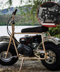Mini bike by lake featuring Ten Tooth Front Sprocket for Five Eighth Inch Bore Chain Fits 196cc 200cc 212cc go-karts and mini bikes
