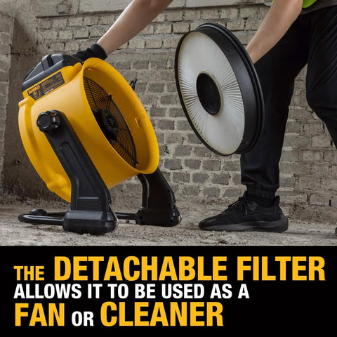 Heavy Duty Industrial Air Purifier Fan With HEPA Filter And 4000 CFM Power, PM2.5 Sensor, 360 Degree Tilt, filter being changed