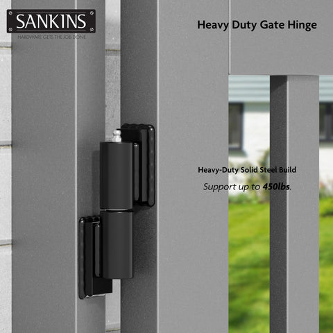 Heavy Duty 5 Inch Weld On Gate Hinges 450lbs Capacity For Outdoor Gates And Trailers Barrel Hinges For Driveway Fences