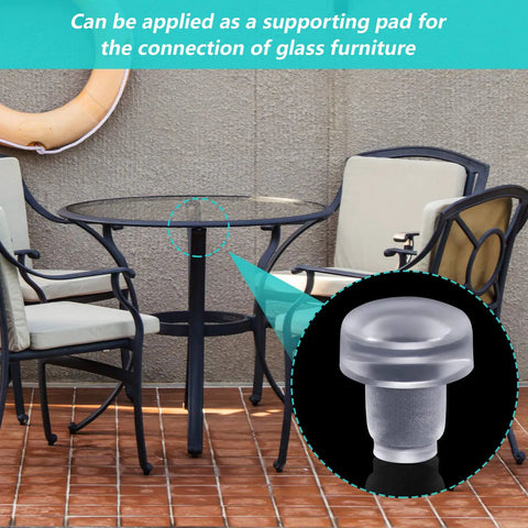 50 Pack Glass Table Top Bumpers With Stem Clear Rubber Grippers Soft PVC Anti Slip Pads Non Adhesive For Glass Furniture