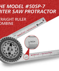 Precision Miter Angle Finder With Dual Rulers For Crown Molding And Baseboard Carpentry showing angle protractor with dual scales.