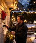 Heavy Duty 3 Prong Extension Cord Built Solid With Real 14 AWG Cable 6.6 Ft Black Wire used outdoors for holiday lights connection.
