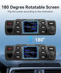 Dual Band Mobile Ham Radio With Rotatable LCD Display Long Range 2m 70cm Transceiver For RVs, shown with 180 degree screen rotation