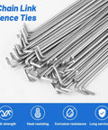 Heavy Duty Aluminum Chain Link Fence Ties 11 Gauge 8.27 Inch 30 Packs Rust Resistant Repair Clips in Silver