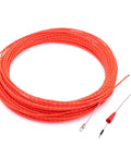 Rugged 130 Feet Polyester Fish Tape With Straight Shooter Wire Puller, red braided wire with loop for easy threading.