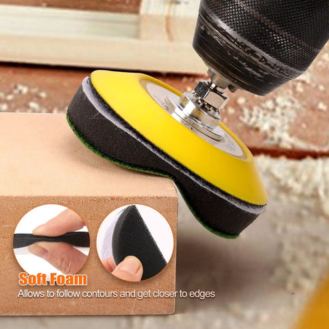 Five Pack 3 Inch Foam Interface Pads With Hook And Loop Backing For Detail Sanding Soft Density Buffing Pads For 3 Inch Discs Drill And Mini Rotary Sander Great For Finishing And Smoothing Surfaces