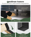 Top Shelf King Size Platform Bed Frame With 56 Inch Velvet Wingback Headboard In Deep Gray Rock Solid Steel Base Holds 1000 Lbs Smooth As Butter For Zero Creak Sleep showing cushioned pads for shin protection.