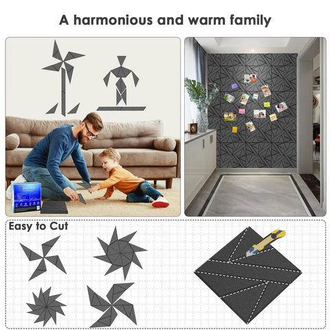Top Shelf 12 Inch Acoustic Panels For Walls High Density Soundproof Polyester Foam Tiles used in a family room and decor.