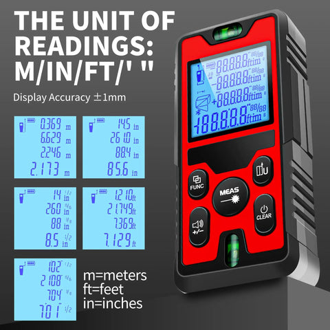 Heavy Duty Digital Laser Distance Meter With Rechargeable Battery And Crisp Display For Quick Square Footage And Volume Tracking Straightforward Use Lets Builders And Diy Crews Nail Every Project Without The Fuss