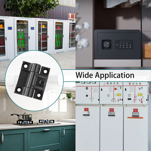 2 Pack Adjustable Torque Position Control Cabinet Door Hinges Black Plastic Hinge Set With Screws, versatile applications