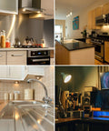 Modern kitchens and workspace lit by G8 Halogen Bulbs 20W Dimmable 120V G8 Base 2Pin Xenon Bulbs 12 Pack Easy Install T4 JCD