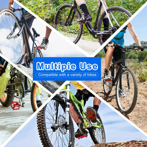Grippy 14mm Aluminum Alloy MTB Pedals Non Slip Lightweight Flat Bike Pedals for Road Mountain BMX and City Rides shown in use