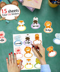 135 Jungle Animal Name Tag Stickers For Kids And Students Cute And Fun Classroom Name Labels For Back To School shown on desk