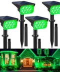 Green Solar Outdoor Spotlights 20 LED IP65 Waterproof Landscape Lights for Garden Path Yard Holiday Decor 4 Pack display and use