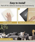 Instructions for installing Killer Sound Blocking Acoustic Wall Panels 4 Pack No Sweat Peel And Stick Foam Tiles.