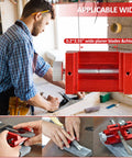 Heavy Duty Adjustable Honing Guide For Chisels And Planes That Delivers Rock Solid Fixed Angle Precision To Get You A Razor Sharp Badass Edge On Your Whetstone With Zero Fuss, shown in use on blades and chisels.