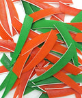 4 Inch Right Wing Shield-Cut Feather Fletching Pack Premium 100 Percent Natural Feathers Orange And Green 60-Count Glue-On Arrows