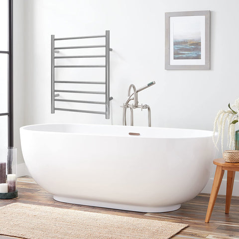 Go To Wall Mounted Towel Warmer With Built In Timer 8 Bar Heated Towel Rack Stainless Steel IP56 Waterproof Chrome Finish