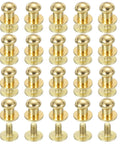 Rock Solid Gold Tone Leather Rivets With Ball Head Studs And Quick Spin Chicago Screws For Handbag Repair Belt Mending and Custom Craft DIY Projects. A set of 20 ball head rivets.