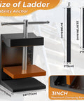 Stability Anchor Ladder Safety Clamp Kit with 2 ft and 3 ft straps, anti-slip pad, and gutter guard for fall protection shown.