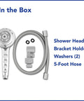 Original Massage Shower Head With Handheld Spray And PowerSpray 2.5 GPM Chrome Finish, bracket holder, 5-foot hose, washers