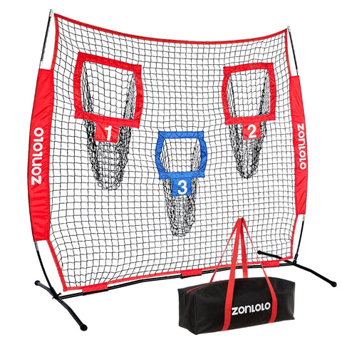 6 By 6 Foot Football Training Net With Three Target Pockets, Portable QB Throwing Practice Gear With Carry Bag For Backyard And Field