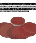 30 Pack 8 Inch Self Adhesive Sanding Discs Set Grit 80 100 120 180 240 400 For Drywall Floors Woodworking And Metal Projects Sticky Back Sandpaper Discs