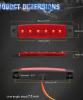 Dimensions of 3.8 Inch LED Rock Lights With Strobe And Steady Modes Waterproof Underbody Kit, showing length, width, and depth.