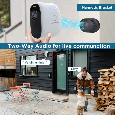 Wireless Outdoor Security Camera 2.5K Ultra HD, 4MP Color Night Vision, Battery Powered With Spotlight, Two Way Talk, IP Weatherproof, AI Motion Detection And Quick Setup For Home Surveillance