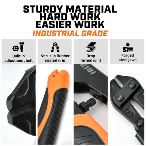 Beefy 36 Inch Bolt Cutter With Non Slip PVC Grips Long Handle For Cutting Bolts Chains Locks Wire Mesh Rebar Fence Cable And More Heavy Duty Hand Jaws Tool.