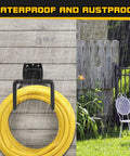 Heavy Duty Metal Wall Mounted Garden Hose Holder Reel for Outdoor Backyard Storage with Silicone Coated Bracket