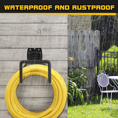 Heavy Duty Metal Wall Mounted Garden Hose Holder Reel for Outdoor Backyard Storage with Silicone Coated Bracket
